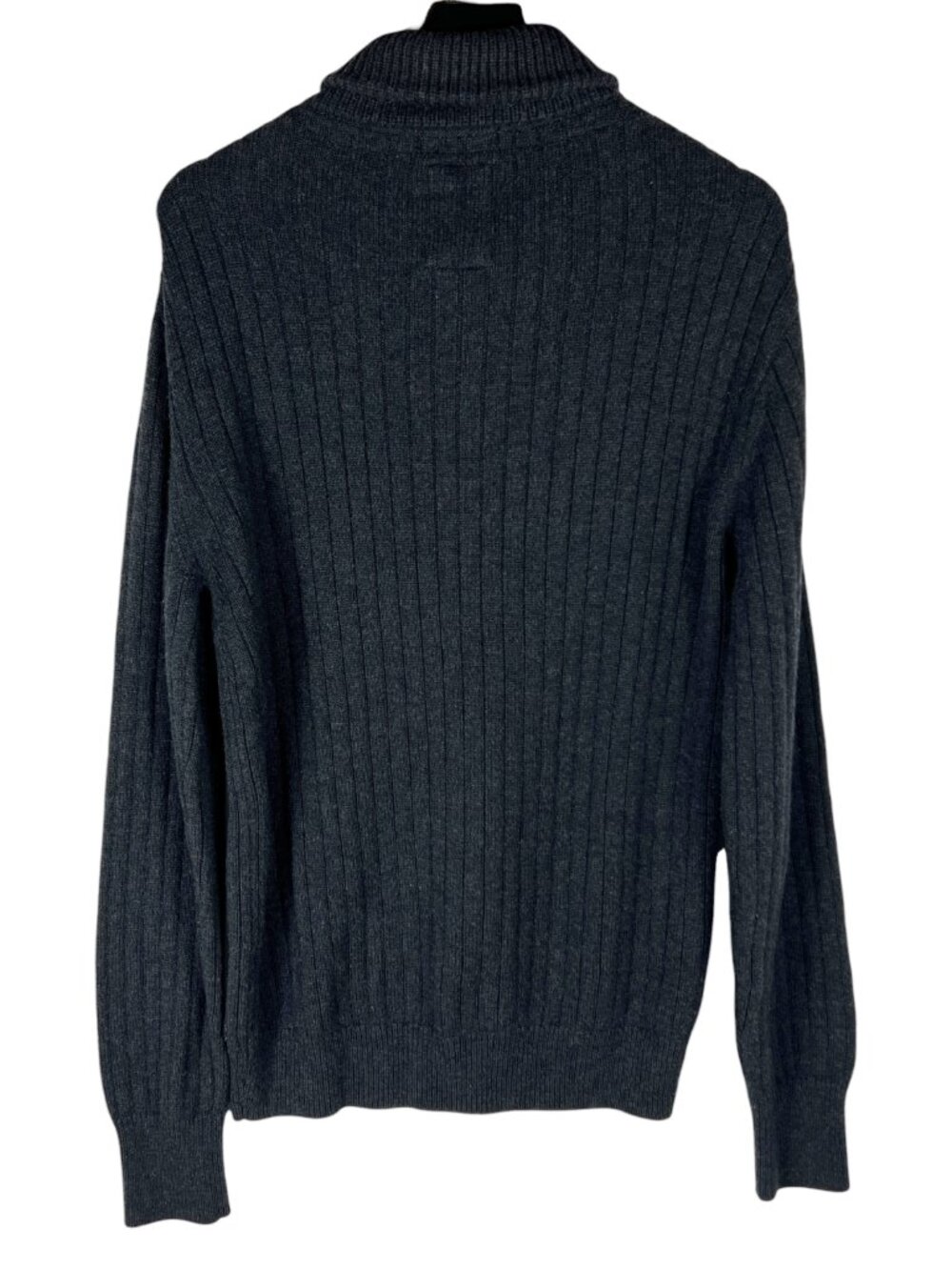 Relwen Rib Merino Shawl Sweater in Charcoal Gray 100% Merino Wool Ribbed Size XL - Picture 5 of 5